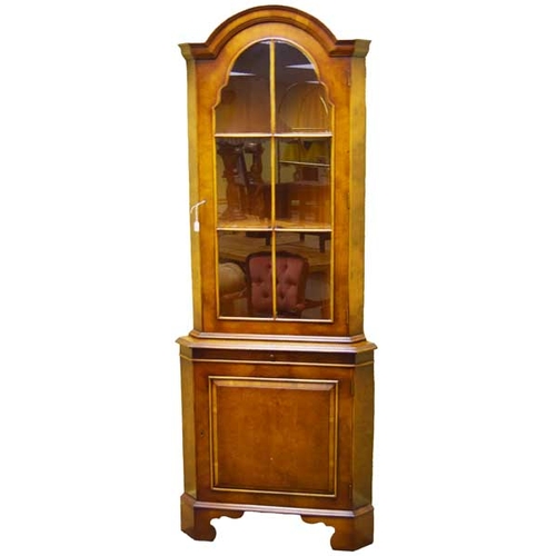 442 - A Nice Burr Walnut Corner Cabinet