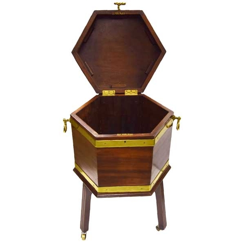 555 - A Very Nice Inlaid Mahogany Cellerette, Brass Mounts