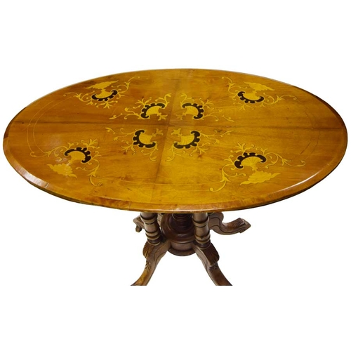 569 - A Very Nice Inlaid Victorian Mahogany Oval Table