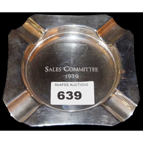 639 - A Silver Ashtray, Birmingham 1974