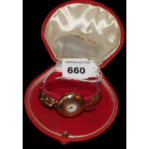 660 - A Very Nice 9ct Gold Ladies Wrist Watch