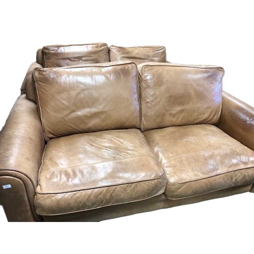 219 - A Pair of Leather Three Seater Settees