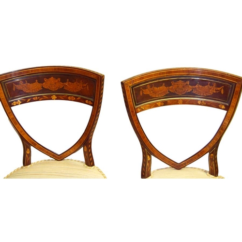 105 - A Superb Pair of Victorian Dutch Marquetry Chairs