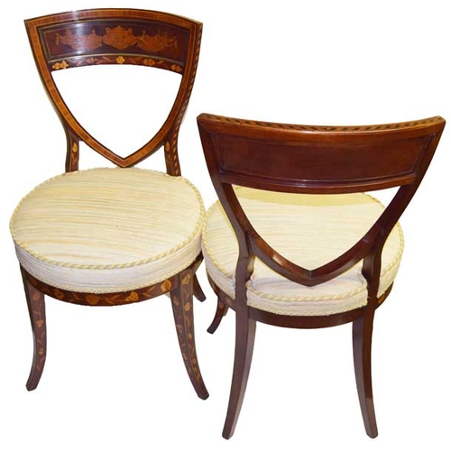 105 - A Superb Pair of Victorian Dutch Marquetry Chairs