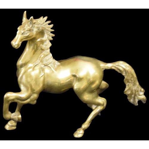 109 - A Heavy Brass Figurine of a Horse