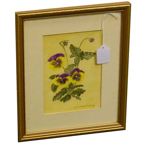 118 - An Oil Painting 'Pansies'- EA Mawhinney