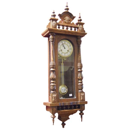 120 - A Nice Oak Cased Spring Vienna Wall Clock