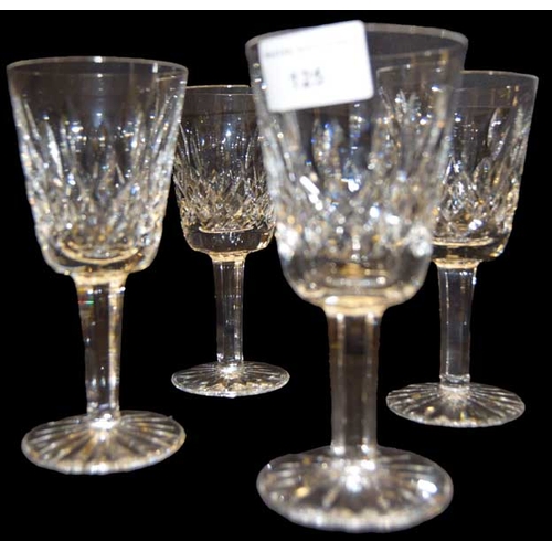 125 - A Lot of Four Waterford Crystal Wine Glasses