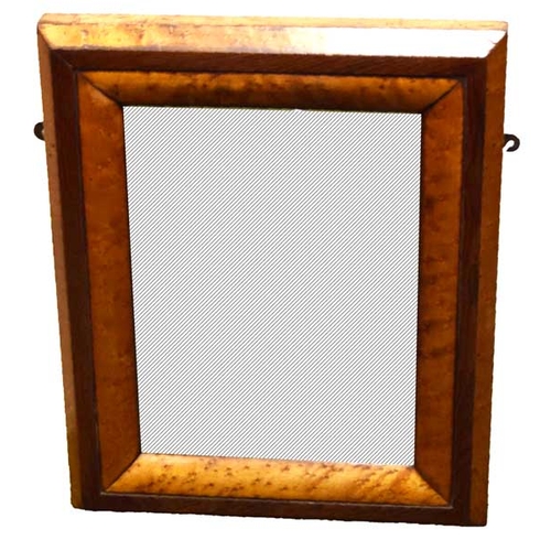 156 - A Small Art Deco Style Birds Eye Maple Mirror