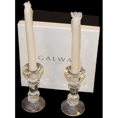 172 - A Pair of Galway Crystal Candlesticks