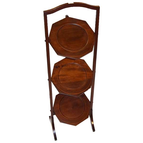 206 - An Inlaid Mahogany Folding Cakestand