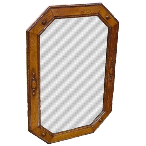 209 - A Very Nice Oak Framed Bevelled Glass Wall Mirror