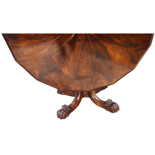 280 - A Superb Rosewood Circular Dining Room Table on Ornate Carved Paw Footed Base