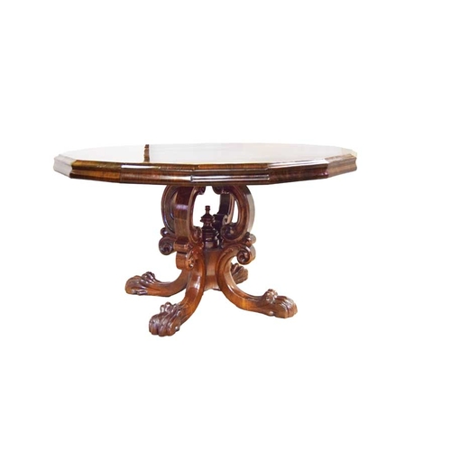 280 - A Superb Rosewood Circular Dining Room Table on Ornate Carved Paw Footed Base