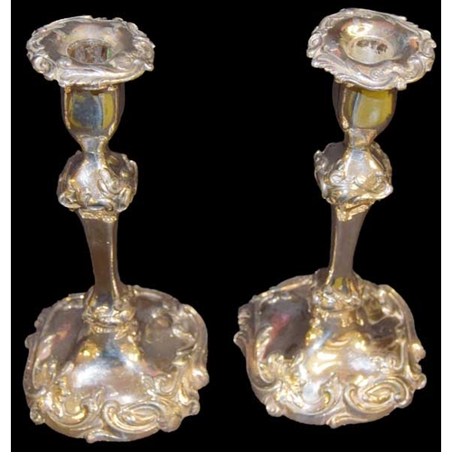 283 - A Pair of Silver Plated Candlesticks