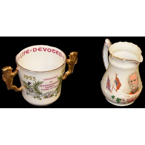 302 - An Early Lord Roberts Jug and a 1953 - 78 Coronation Mug