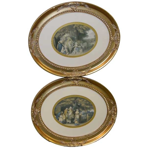 31 - A Nice Pair of Gilt Framed Oval Prints