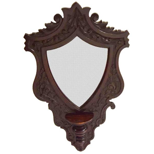 313 - A Victorian Mahogany Shield Mirror