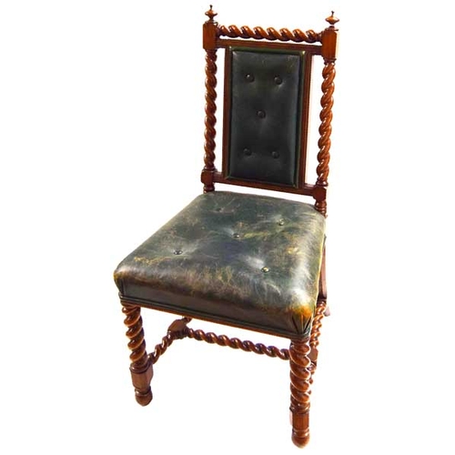 355 - A Barley Sugar Twist Walnut Chair