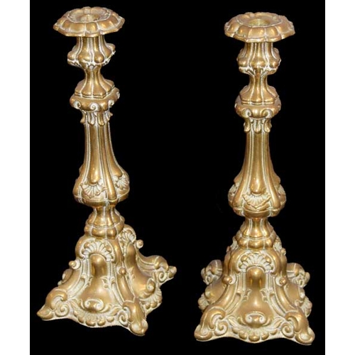 357 - A Very Nice Pair of Embossed Candlesticks