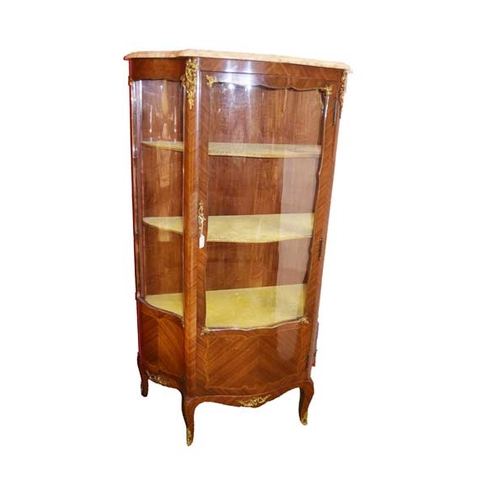 365 - A Bow Fronted Serpentine Shaped Display Cabinet