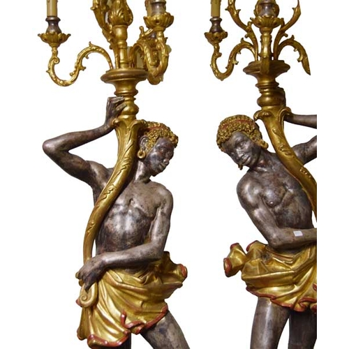 40 - A Superb Pair of Blackmore Style Figurine Floor Lamps