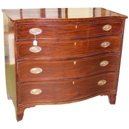 420 - A Very Nice Inlaid Mahogany Shaped Front Chest of Four Drawers