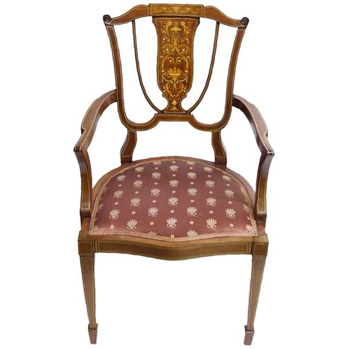 44 - A Very Fine Edwardian Inlaid Armchair