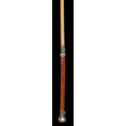 498 - A Victorian Silver and Crocodile Skin Riding Crop