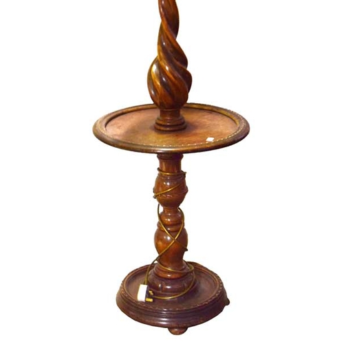 533 - A Nice Mahogany Standard Lamp and Table