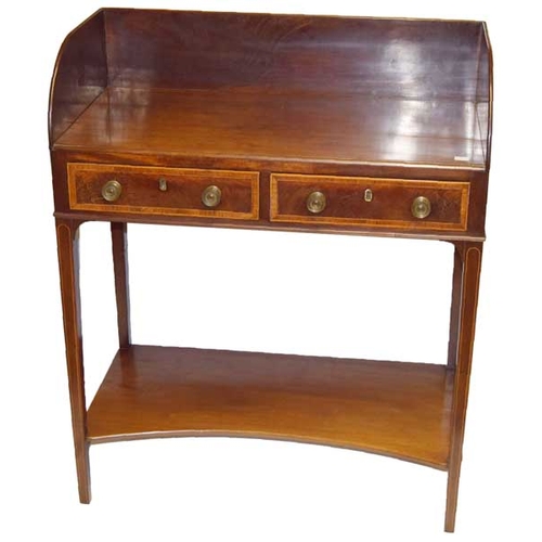 59 - A Nice Sized Gallery Backed Inlaid Mahogany Side Table