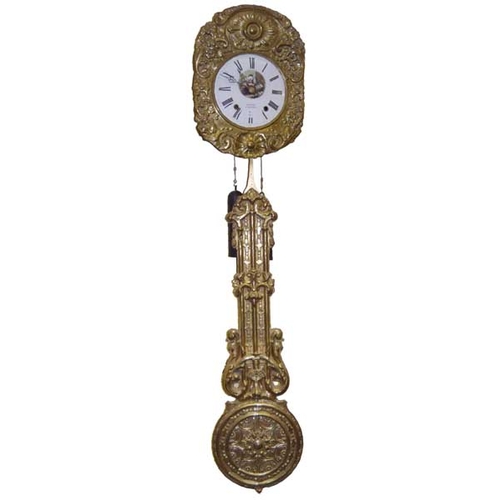 65 - An Antique French Comtoise Wall Clock Jouot & Angoulme