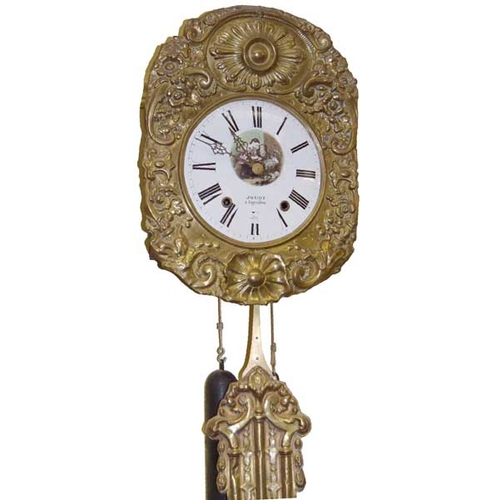 65 - An Antique French Comtoise Wall Clock Jouot & Angoulme