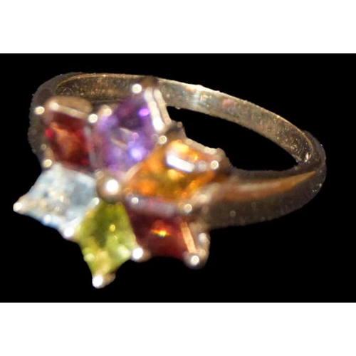 797 - A 9ct Gold Multi Gem Ring