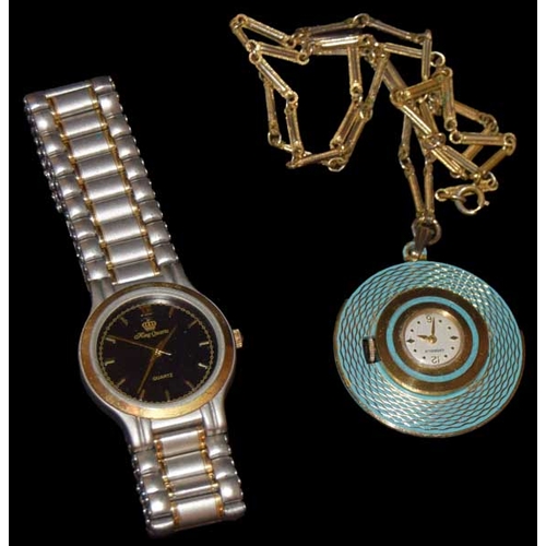 802 - A King Quartz Watch and 'Caravelle' Time Piece on Chain