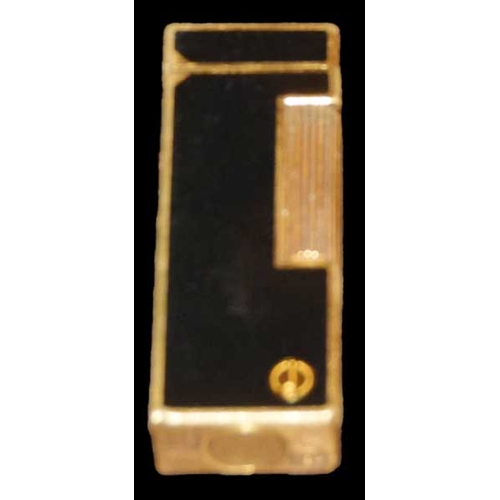 803 - A Vintage Gold Plated and Black Lacquer Dunhill Lighter