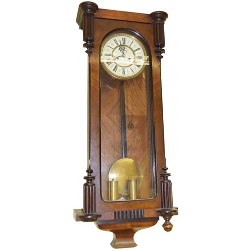 85 - A Mahogany Cased Double Weight Vienna Wall Clock