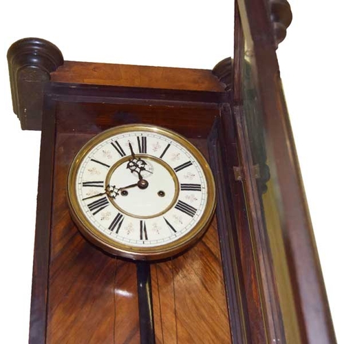 85 - A Mahogany Cased Double Weight Vienna Wall Clock