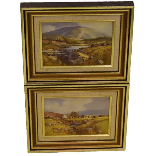 103 - A Small Pair of Oil Paintings 'Cottage Near Limavady' and 'Antrim Hills' - Henry McLaughlin