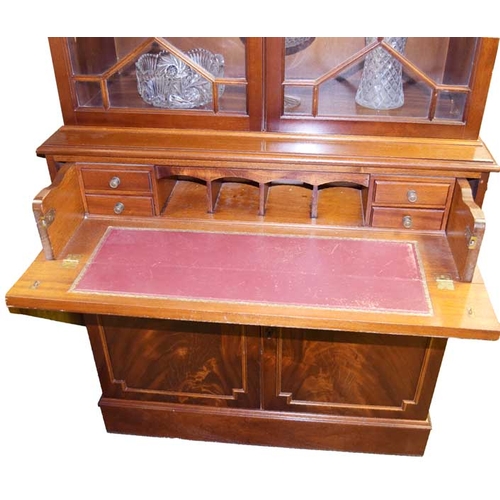 225 - An Astragal Glazed Bureau Bookcase