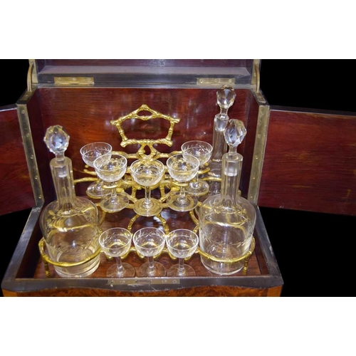 380 - A Very Unusual Inlaid and Walnut Cased Drinks Set