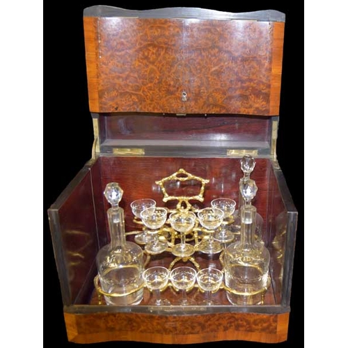 380 - A Very Unusual Inlaid and Walnut Cased Drinks Set