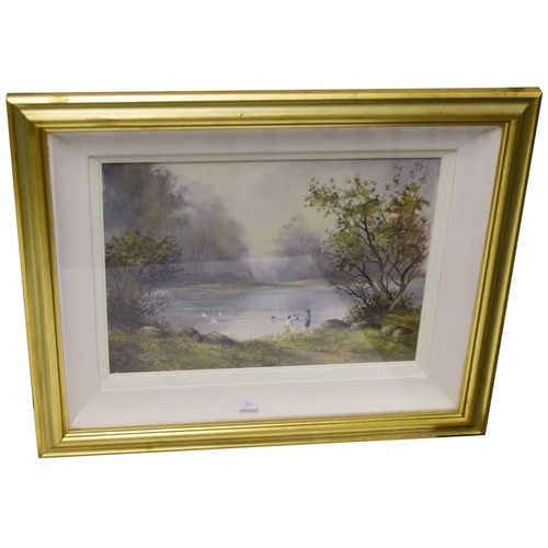 410b - An Oil Painting 'At the Lake' - Dennis Munroe