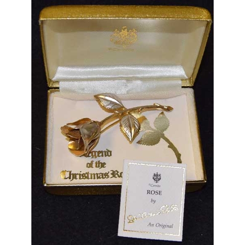 730 - A Cerrito Christmas Rose Brooch in Box