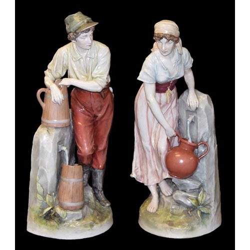 150 - A Really Fine Pair of Tall Royal Dux Figurines (24'' tall)