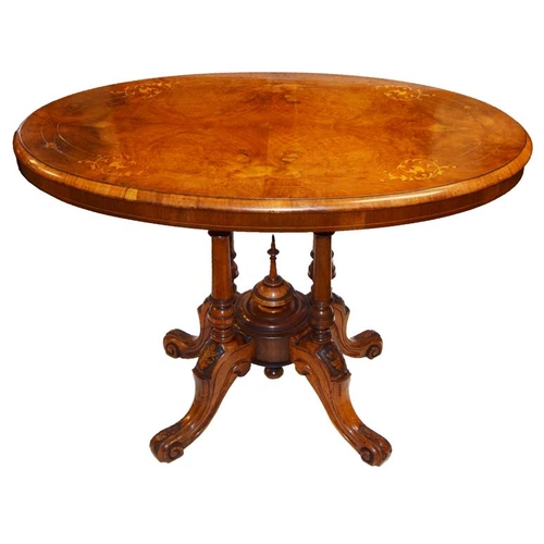 152 - A Nice Victorian Inlaid Oval Occasional Table