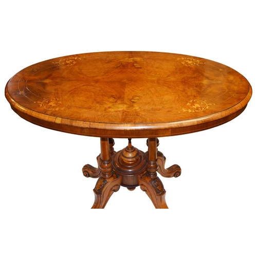 152 - A Nice Victorian Inlaid Oval Occasional Table