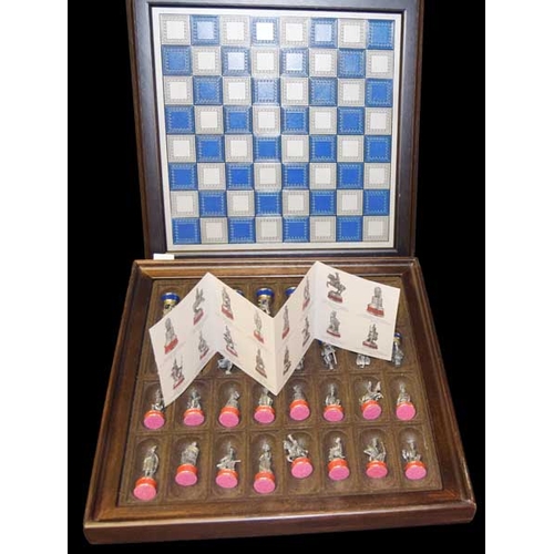 178 - A Very Nice Cased 'Battle of Waterloo' Chess Set