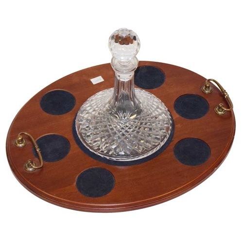 250 - A Drinks Tray and a Crystal Ships Decanter