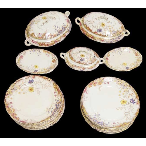 301 - A Very Nice Large English Pottery Dinner Set